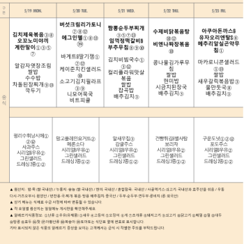 May 19 - May 23 Lunch Menu