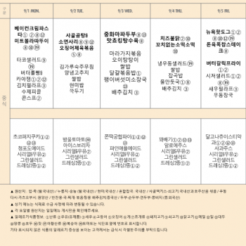 September 1 - September 5 Lunch Menu